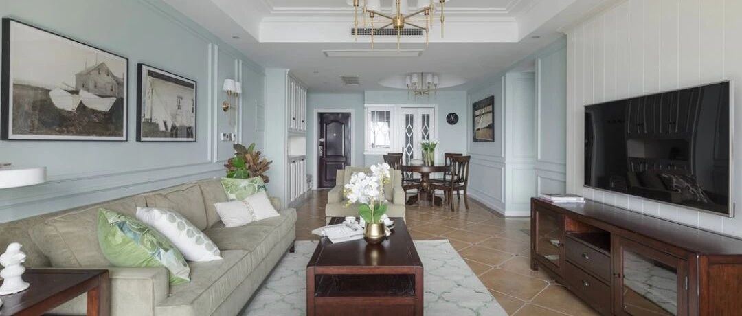 124㎡优雅美式3室2厅，清新浪漫的气质美居