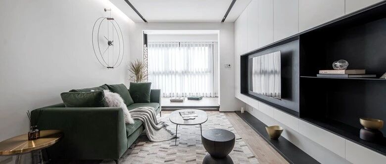 90㎡简约北欧3室2厅，电视背景墙收纳力Max！