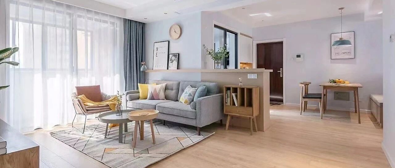 97㎡清新北欧3室2厅，卡座餐厅文艺有情调！