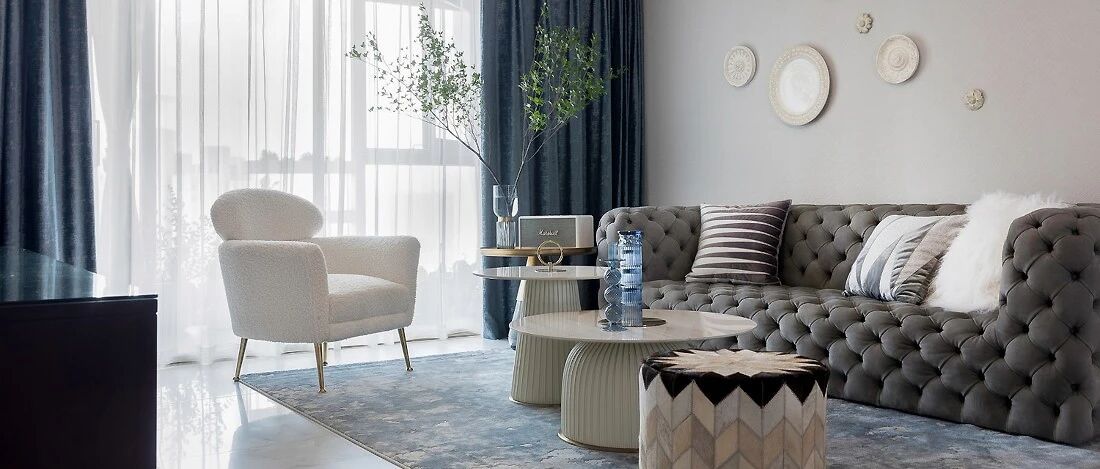 130㎡现代美式3室2厅，高级灰营造优雅时尚感