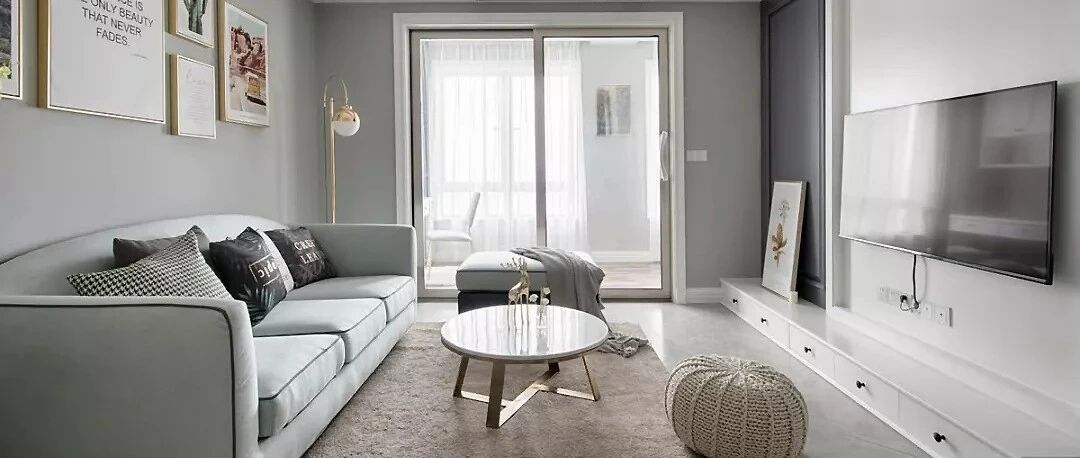 86㎡灰调北欧2室2厅，简约舒适的小资格调