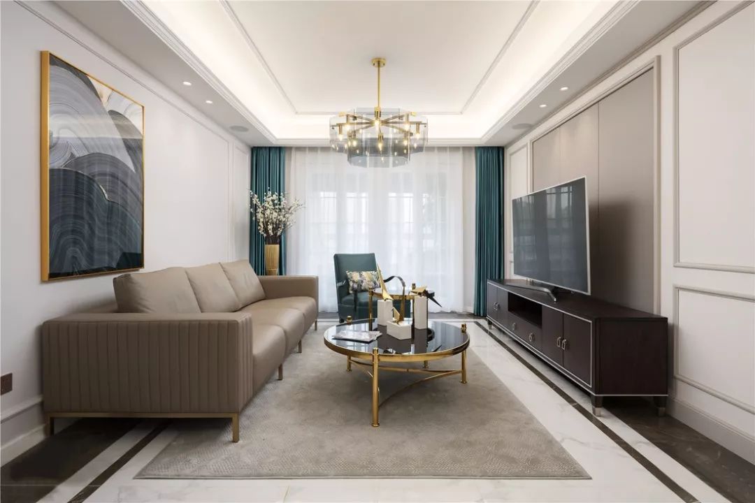 117㎡简约美式风三居，精致有设计感