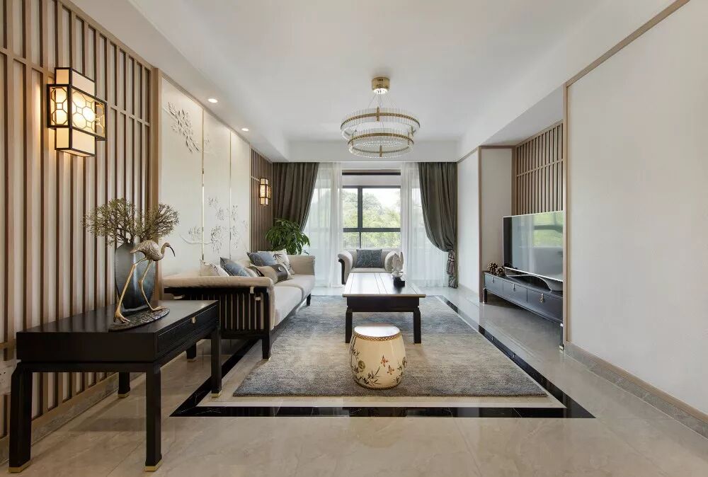 143㎡新中式4室2厅，古典淡雅，整体空间和谐开阔！