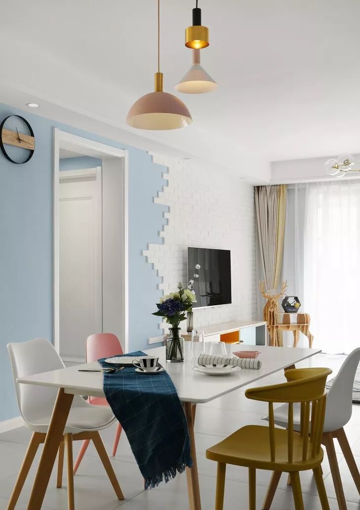 136㎡北欧风格装修,多彩时尚的居家感!