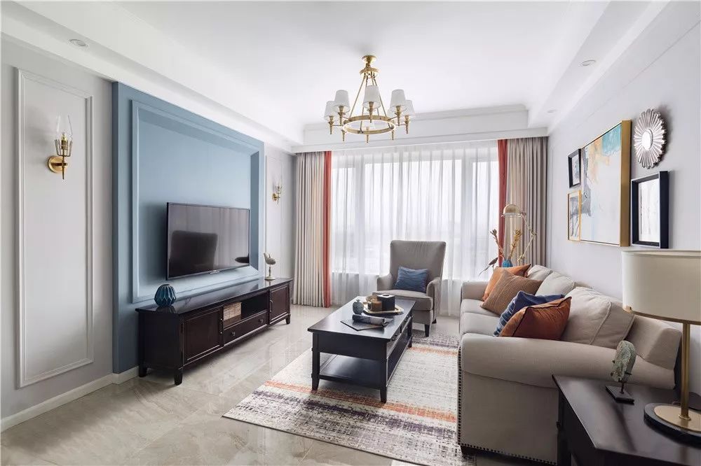 95㎡温馨美式三居，色调搭配尽显优雅气质