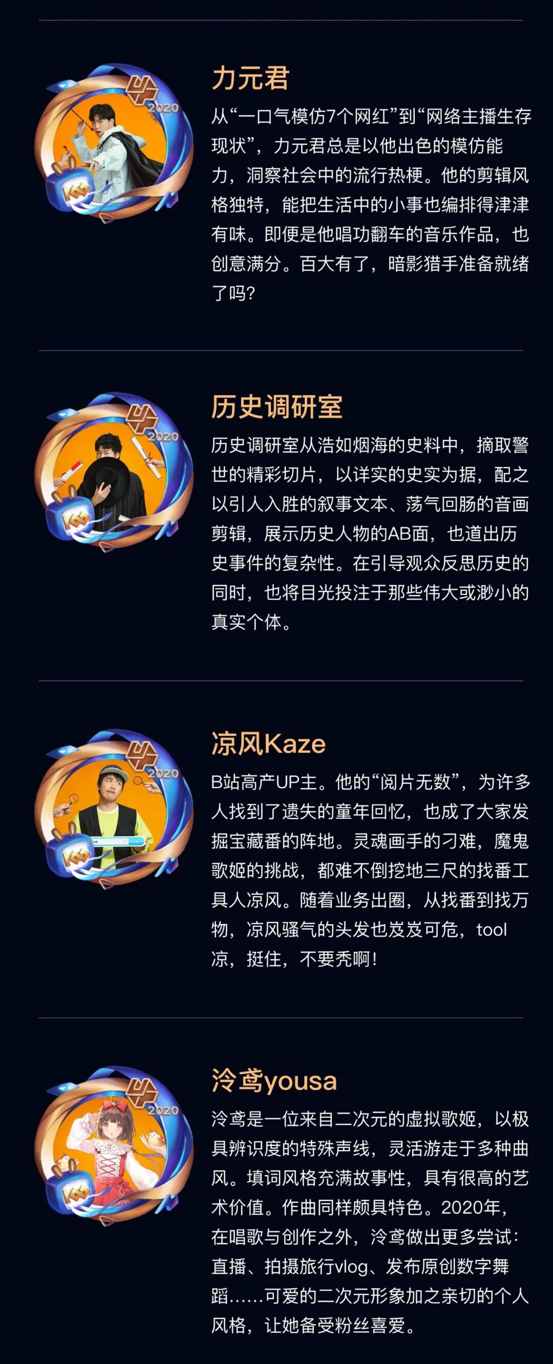 2020年b站百大up主名单公布啦