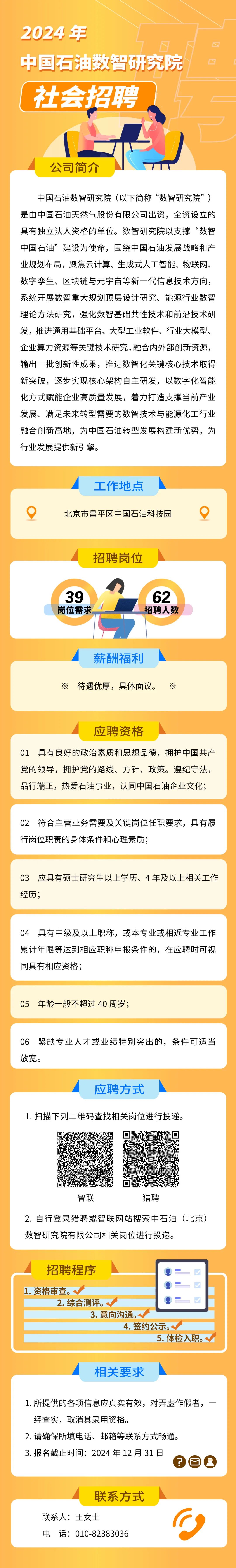 中国石油数智研究院招聘公告