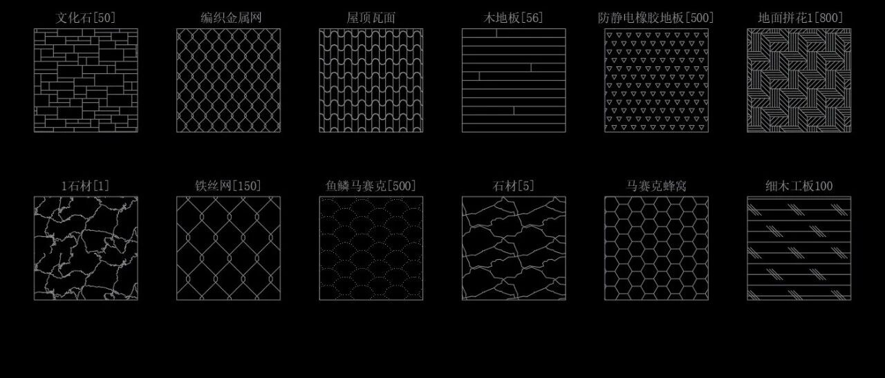 700个中文名CAD填充图案，请查收！