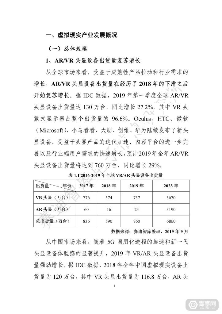 匯總｜2019世界VR產業大會四份虛擬現實白皮書（附下載） 科技 第7張