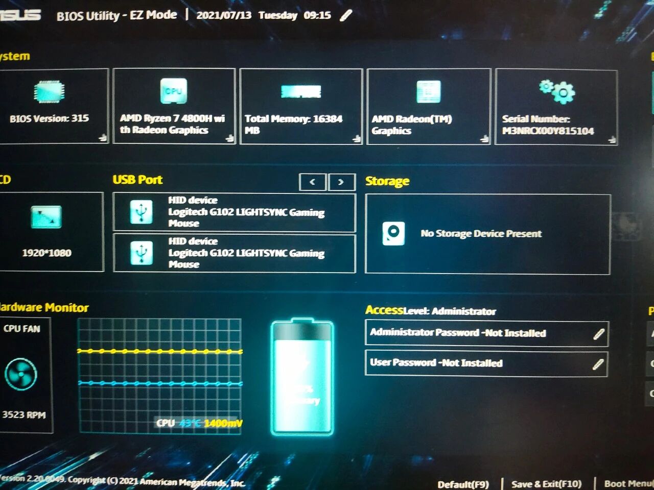 反复进bios我该怎么办华硕天选205