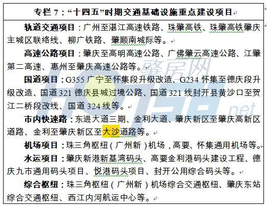 62亿元的广佛肇轻轨四会站连接线公路飞鹅岭段新建工程,投资65亿元的
