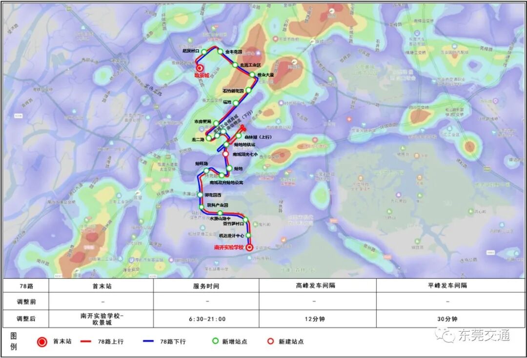东莞市区调整5条公交线路并增加1条全新线路