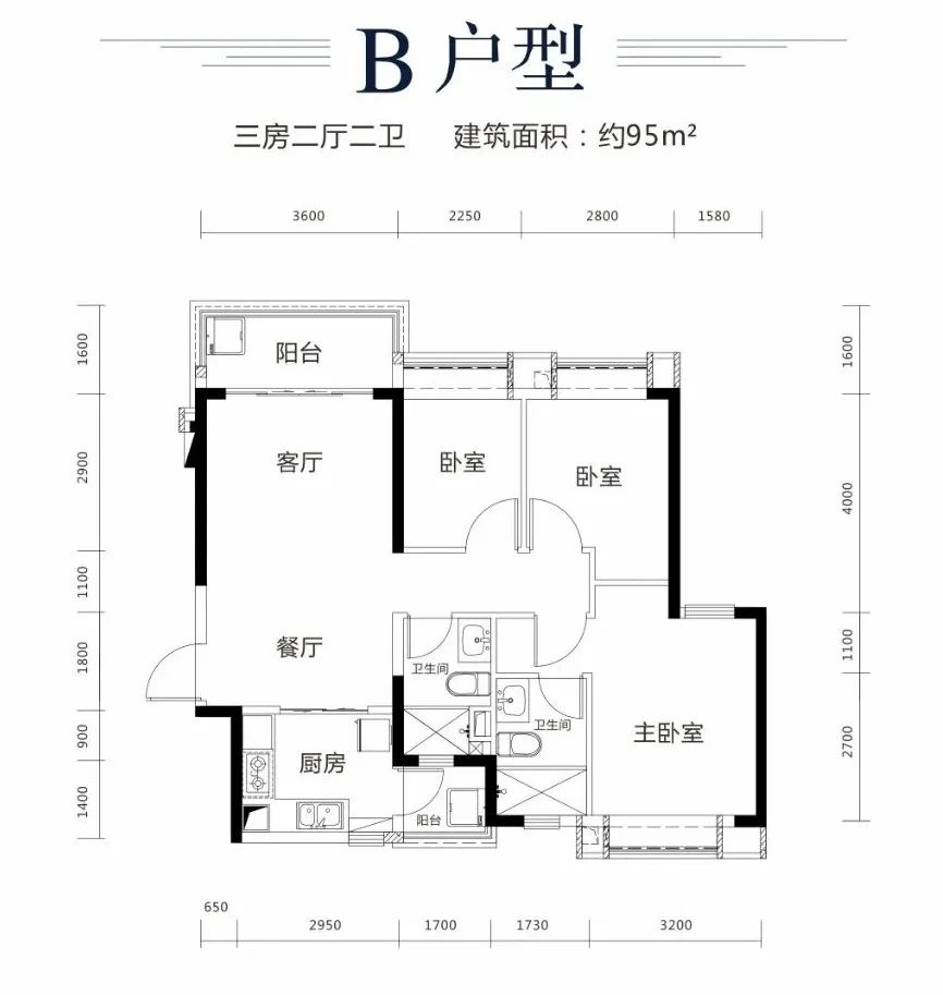 阔景美宅建筑面积约110 三房(户型图)有房有车有位才完美肇庆恒大城