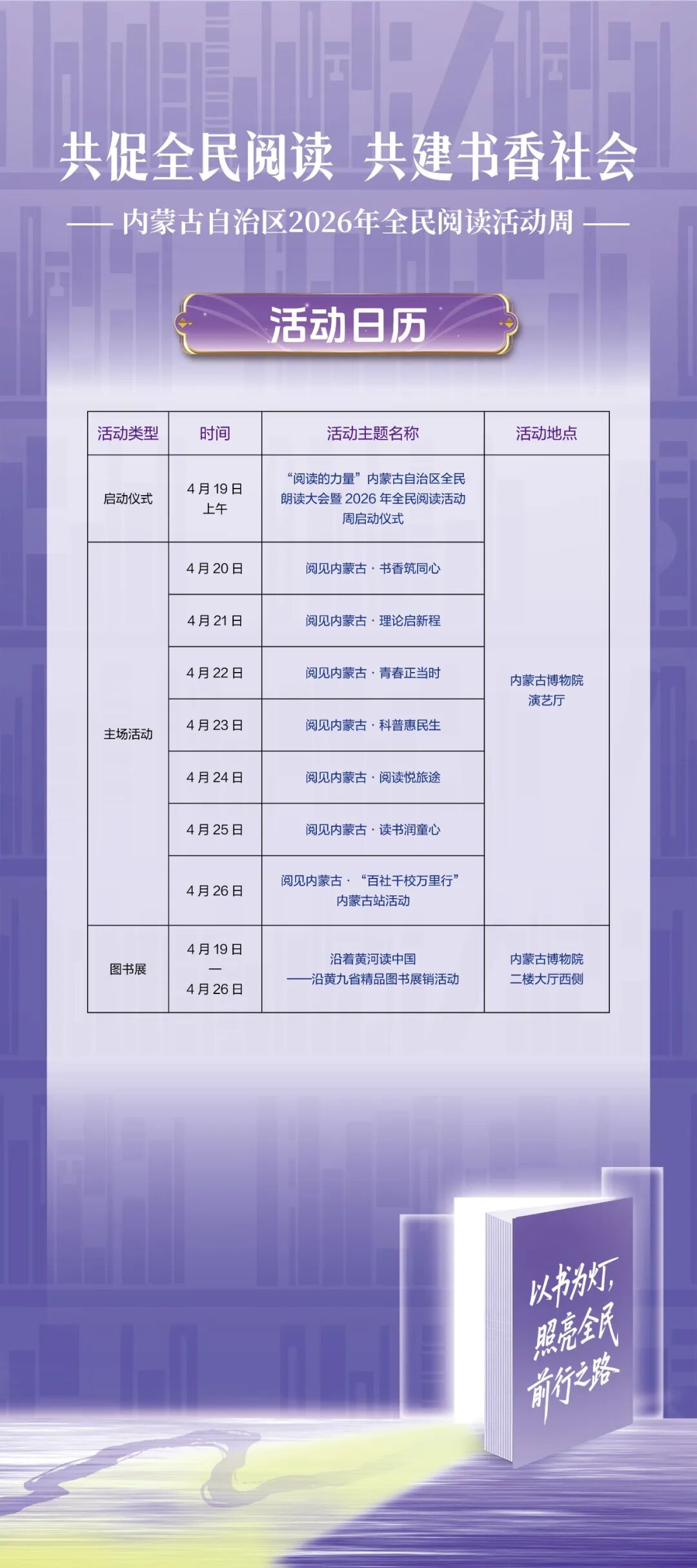 7天7主题！2026内蒙古全民阅读周，4月19日见 第2张
