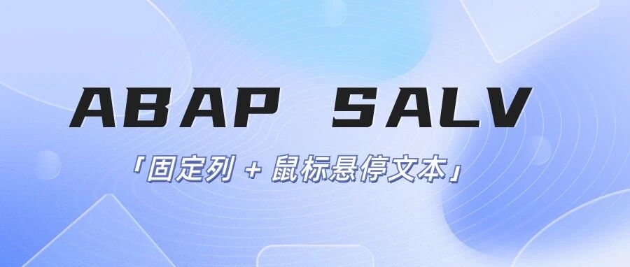 ABAPSALV 固定列鼠标悬停文本 - 封面图