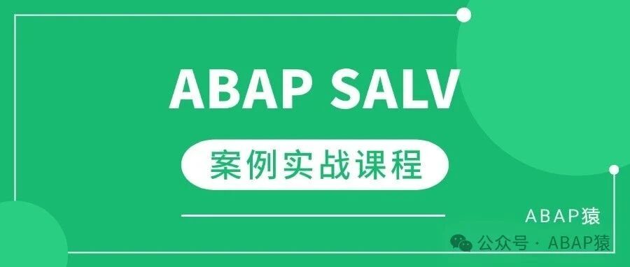 ABAPSALV 案例实战课程发最后1次 - 封面图
