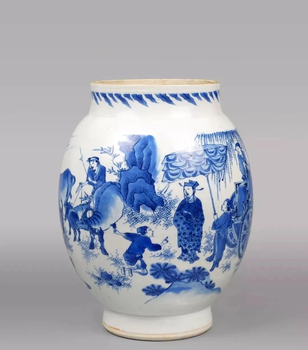 中国古玩青花青華染付壷花瓶高約39cm 時代物c05174-