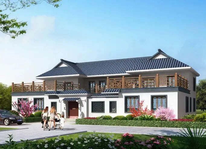 沉稳大气有意境的中式别墅，建一栋邻居羡慕不已