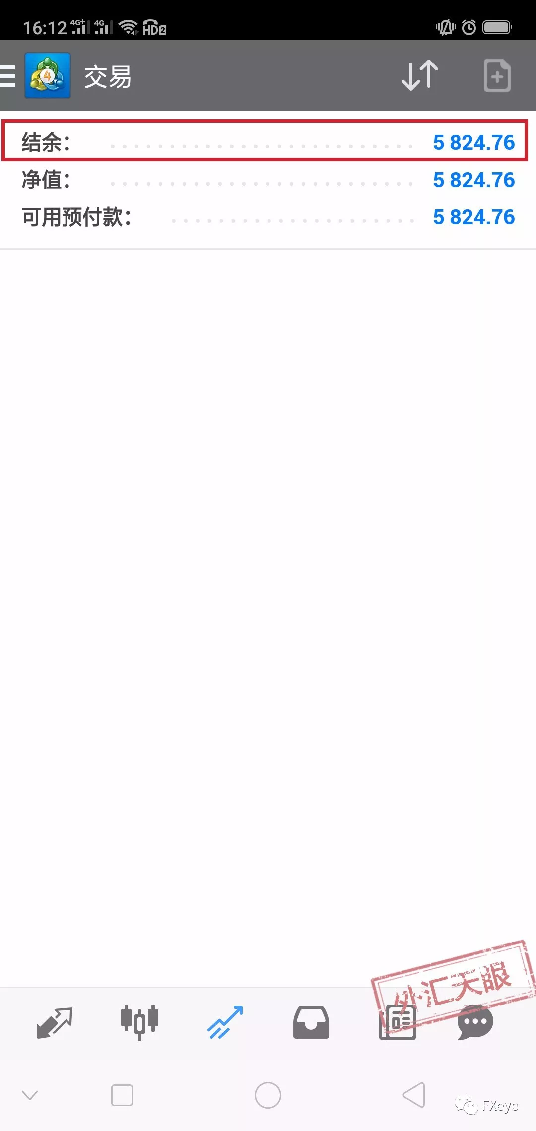 Screenshot of Mr. Li‘s account balance