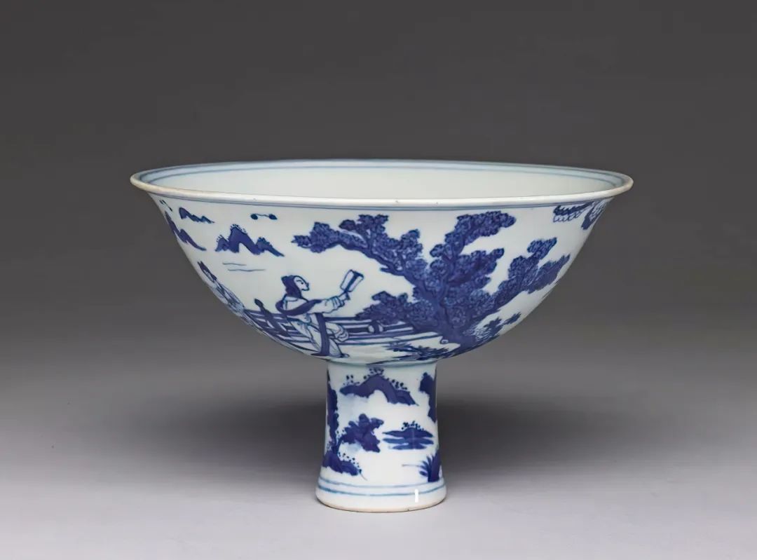 中国美術青花牡丹紋高足碗 中国美術青花牡丹紋高足碗 【公式通販】