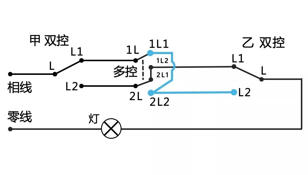 水电工之照明灯多控开关中的六个接线点怎样接？的图4