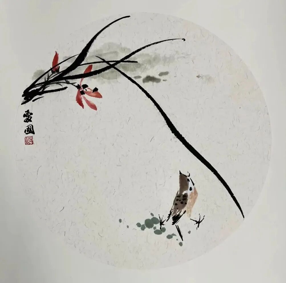 一组写意花鸟画,简约但不简单,适合临摹