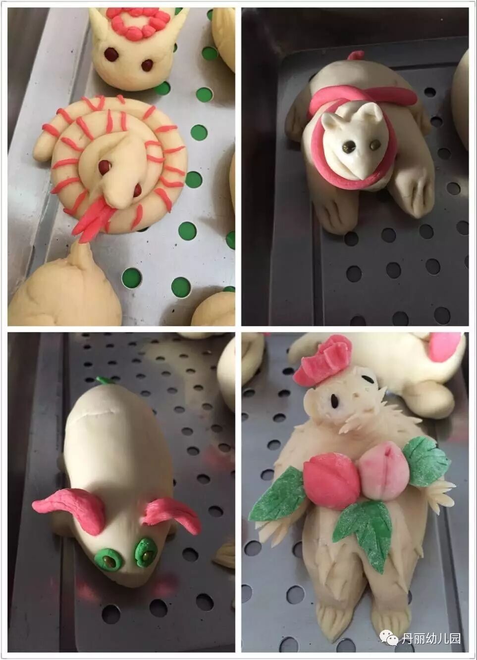 孩子们都兴致满满地学习,并且有模有样地捏出自己的属相.