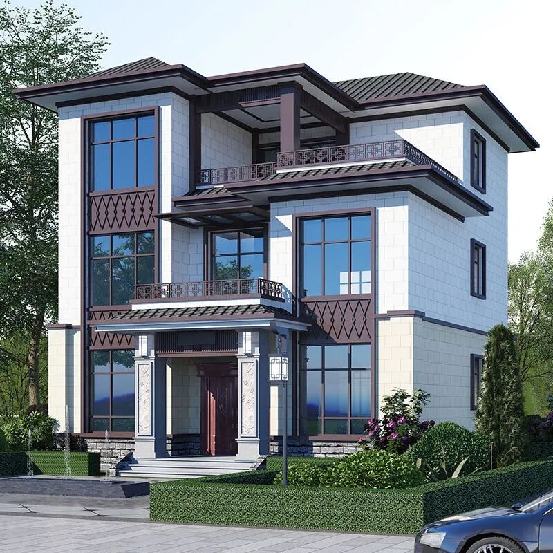 农村房子土？5款装配式别墅高贵典雅，建栋彰显贵族气势