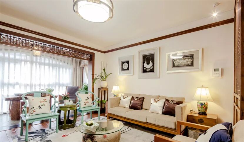 110平米中式两居室，中国色彩的灵活运用