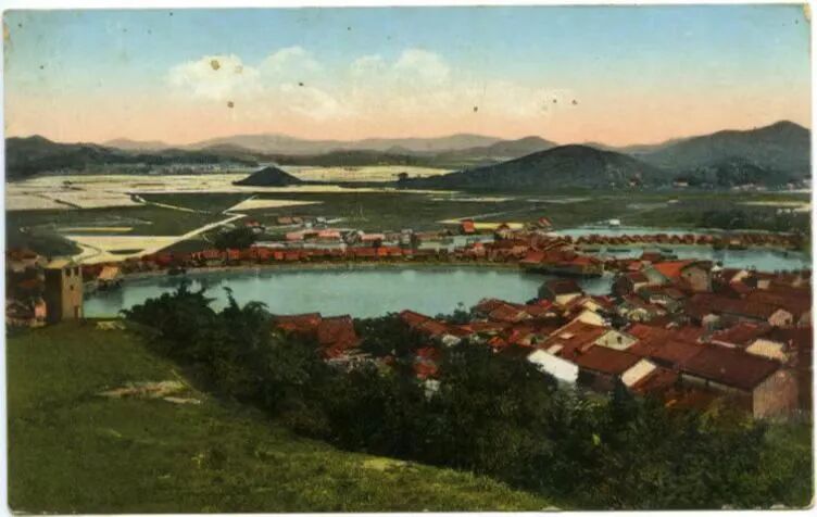 清代虎门太平墟风景彩色明信片（1900年前后）