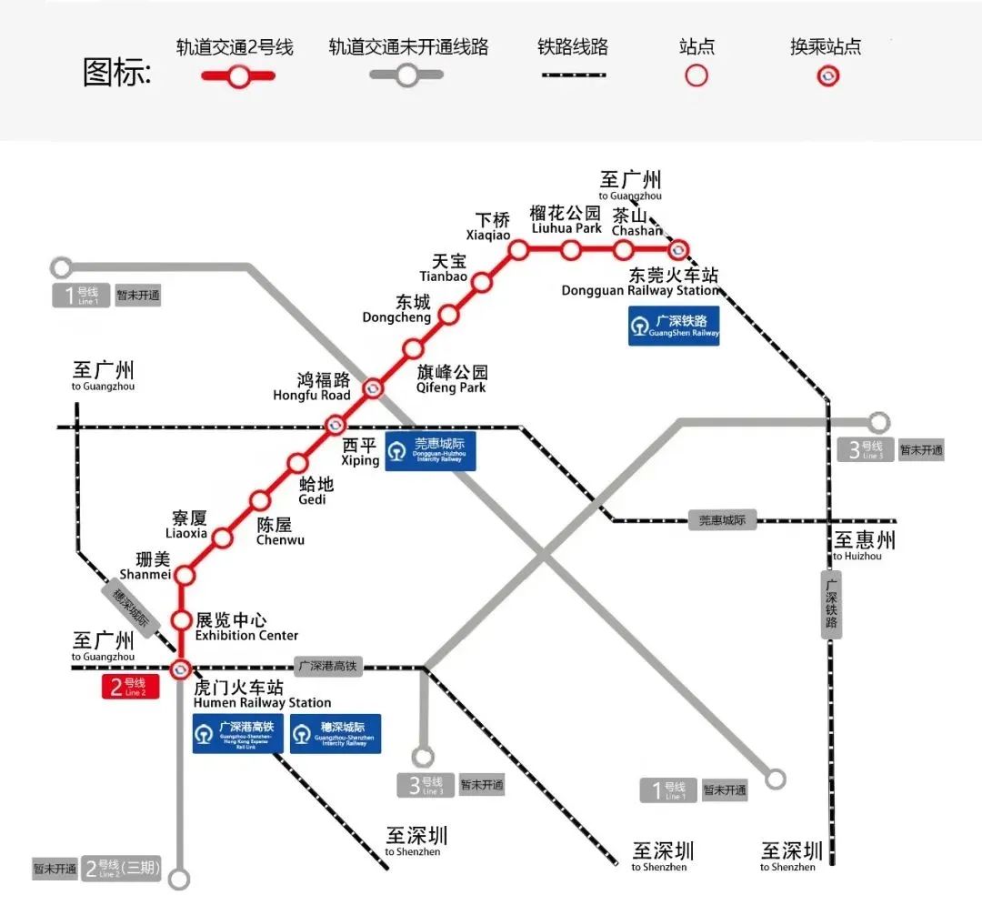 还可以选择乘坐高铁动车到东莞站后转乘地铁前往东莞其他镇街(园区)