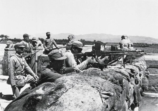 29军官兵在卢沟桥阵地