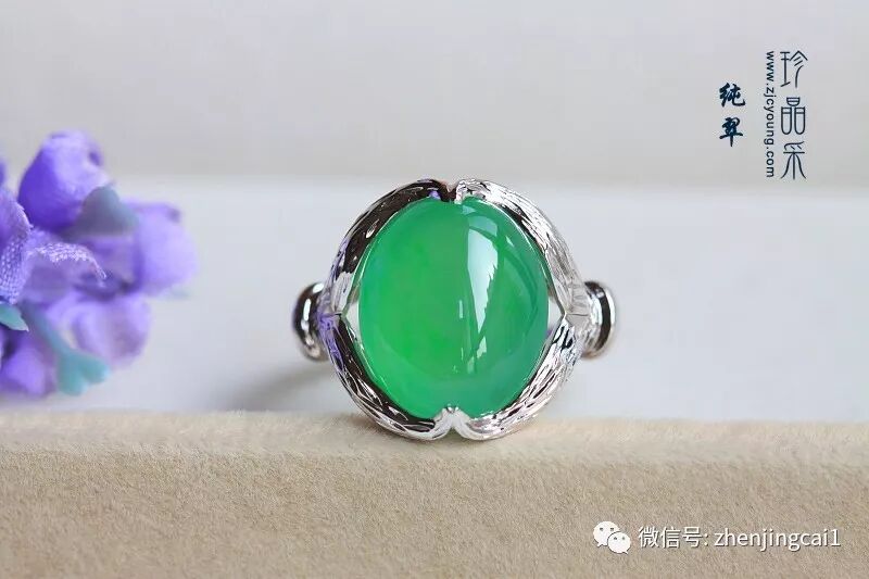 纯翠 甜美老种阳绿翡翠水润戒 不封底 珍晶采 微信公众号文章阅读 Wemp