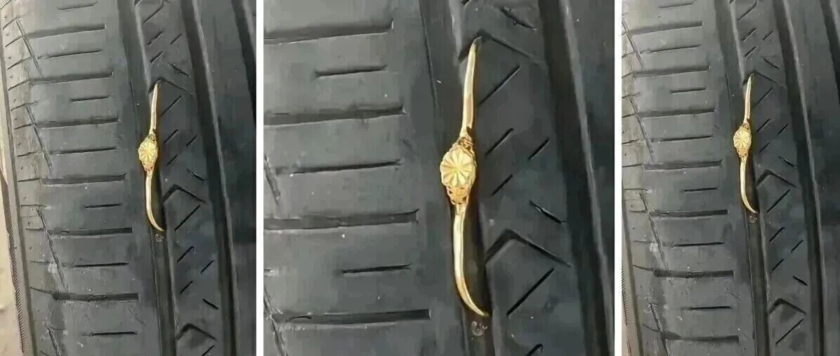 轮胎被扎我心里一沉，看清扎胎物件后忍不住笑了