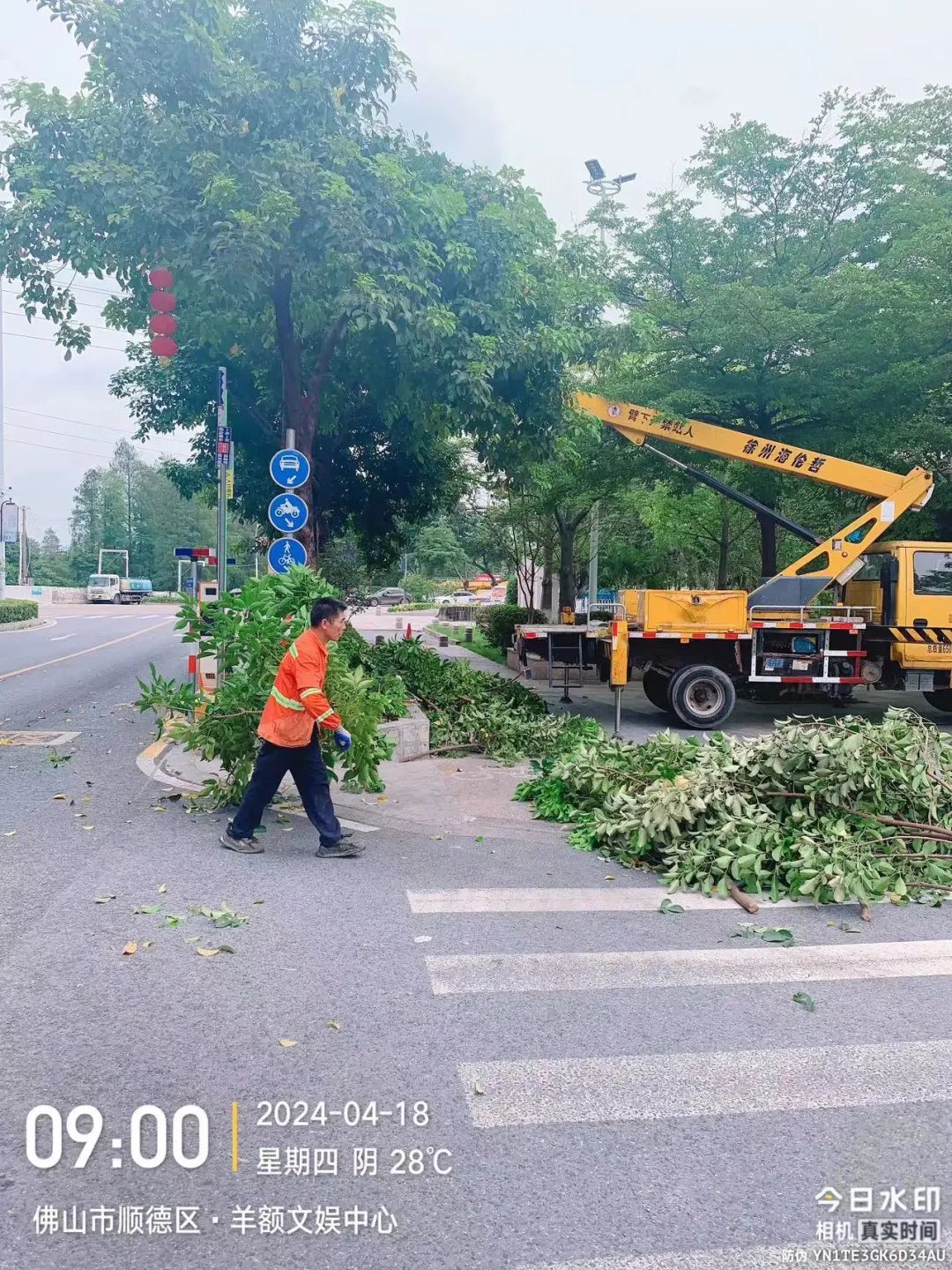 广东街头惊现线状雨