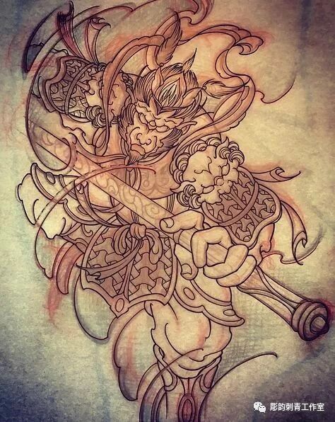 孙悟空 齐天大圣纹身刺青手稿 彫韵刺青工作室 微信公众号文章阅读 Wemp