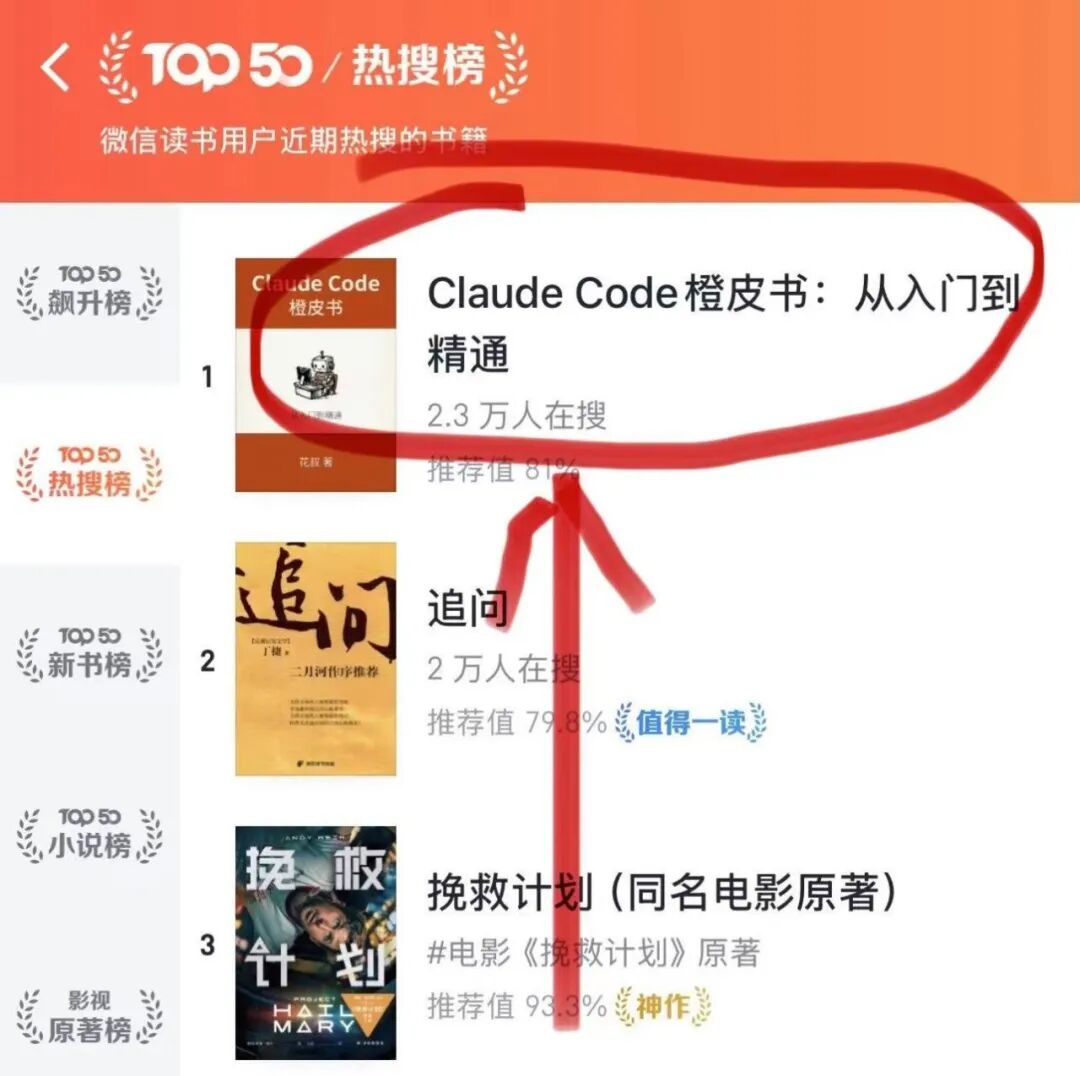 微信读书热搜榜第一