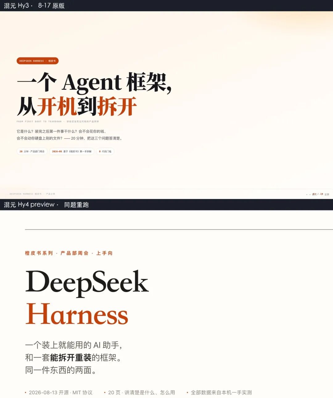 Hy3与Hy4 preview拿同一句prompt做出来的封面