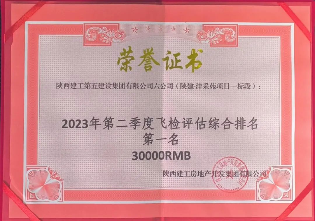 金盛承建的沣采苑一标段项目在陕建地产集团组织的第三方“飞检”中喜获“双第一”佳绩(图1) 金盛承建的沣采苑一标段项目在陕建地产集团组织的第三方“飞检”中喜获“双第一”佳绩(图1)