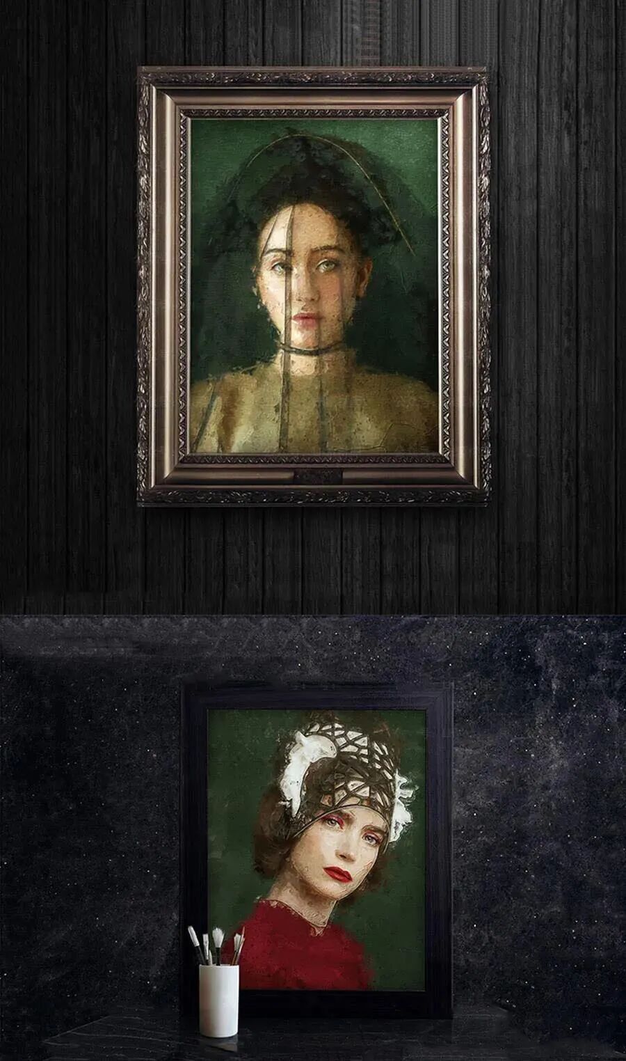 一键将照片转油画效果ps插件油画版微信头像教程插件024期