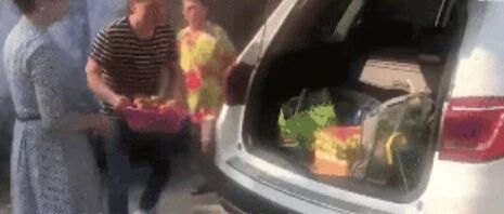 返程了，这是离家时爸妈装的后备箱