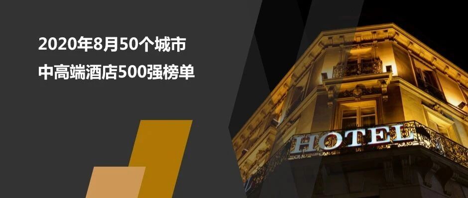 2020年8月50个城市中高端酒店500强榜单