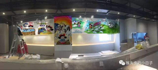 圆妞妞火锅店---火锅店墙绘创作过程（上）