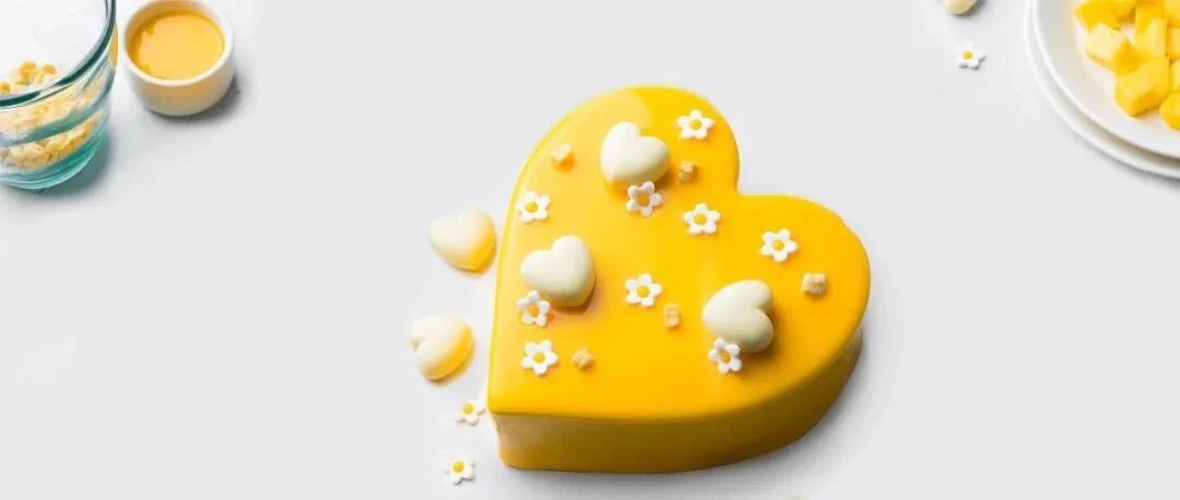 高甜“心”引力！情人节做这款芒果香草蛋糕更加分！