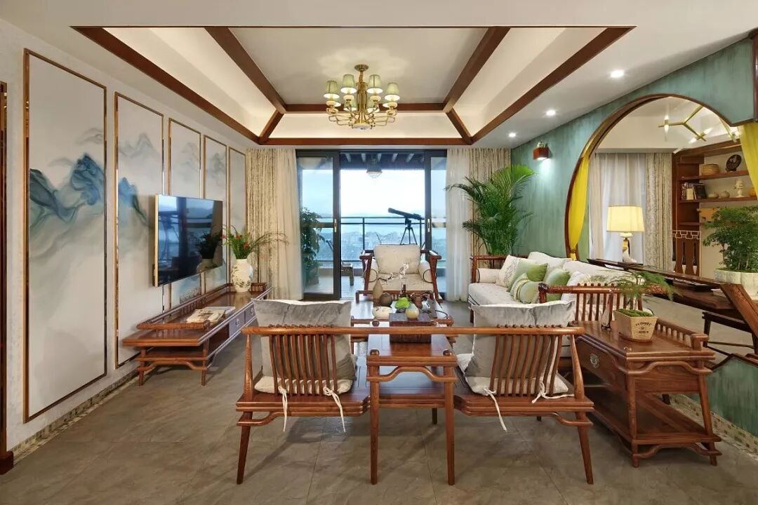 红木家具这样搭配窗帘，现代家居也完美和谐！