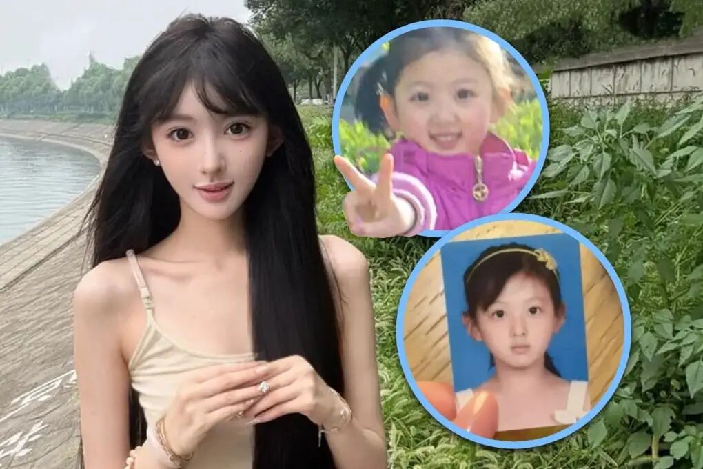 A university student from Beijing was asked to remove her make-up during exam interviews, but childhood photos of her wowed netizens with her natural looks. Photo: SCMP composite/RedNote