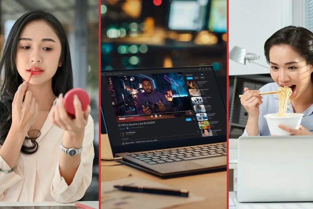A Chinese firm has sparked outrage online by threatening to fine staff for looking in mirrors and eating at their desks. Photo: SCMP composite/Shutterstock