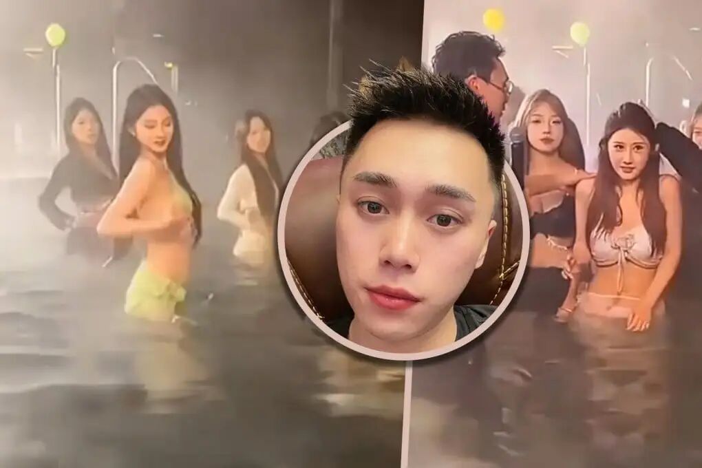 A Chinese influencer with 44 million followers was banned after live-streaming a pool party with inappropriate content, leading to criticism over the platform's tolerance for such material. Photo: SCMP composite/Douyin