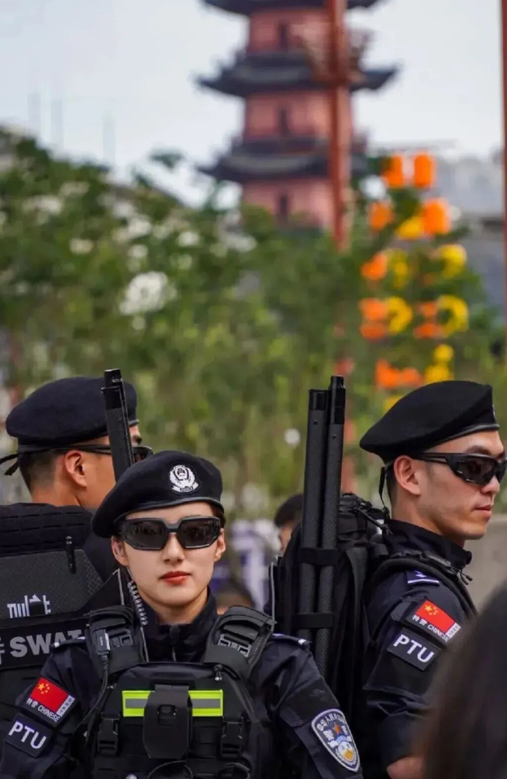 Ying, front and centre, has amazed online observers with her remarkable marksmanship. Photo: QQ.com