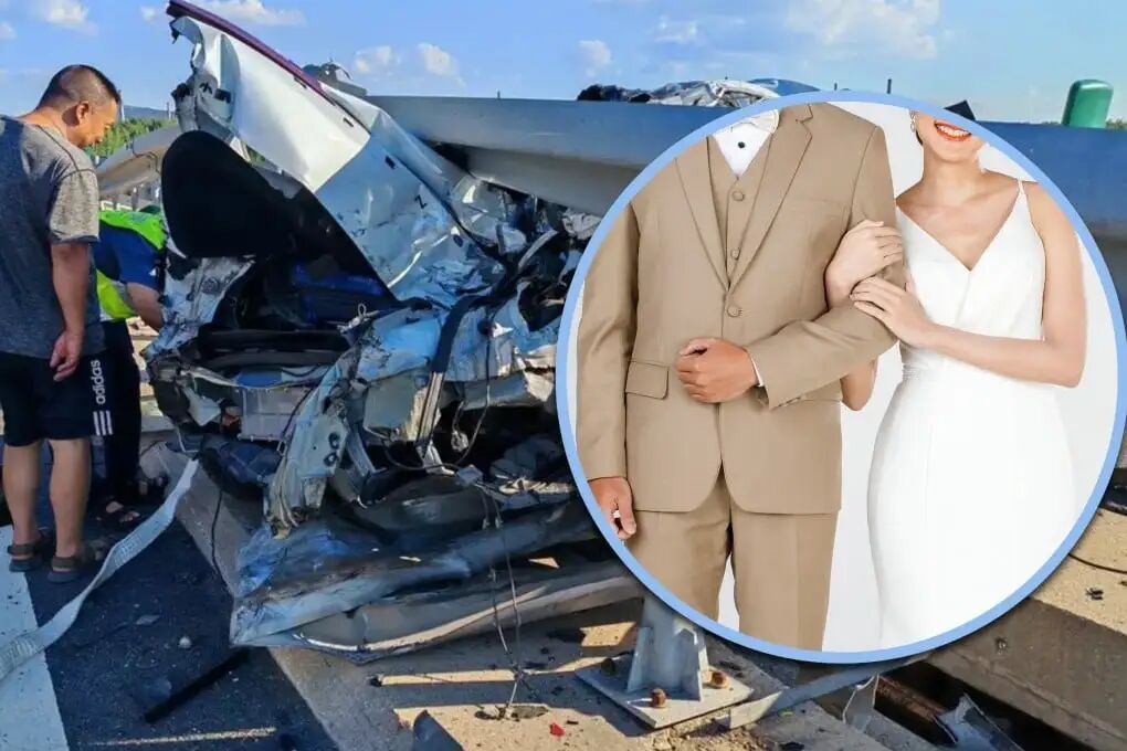 A Chinese couple decided to marry after surviving a serious car accident; they suffered only minor injuries. Photo: SCMP composite/Shutterstock/QQ.com
